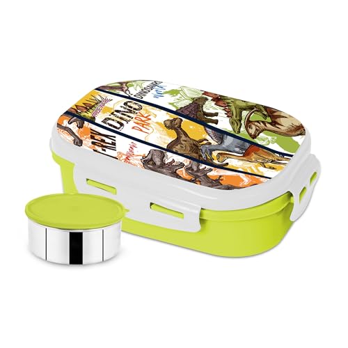 Trueware Byte Steel Lee Pu Insulated Hot Lunch Box 600ML Big Container & 150 ML Container | BPA Free | Food Grade | Keep Food hot for Long Hours | Perfect for School | FDA Certified - Image 1