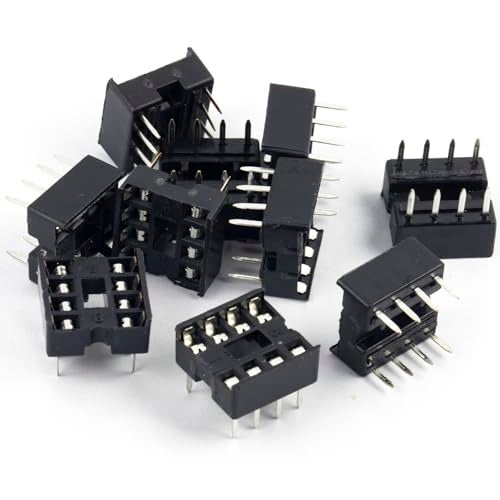 whiteeeen 10pcs Solder Type Double Row 8 PIN DIP PDIP-8 Integrated Circuit IC Sockets Connector DIP8 2x4 0.1" Pitch for Attiny85 Chips - Image 1