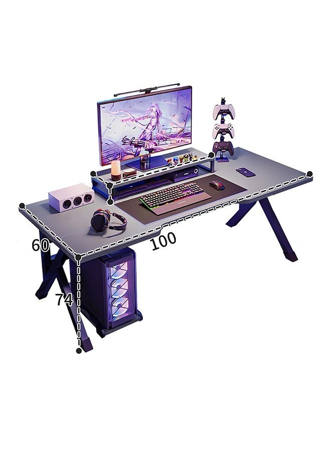 K Shaped Gaming Desk 100cm Computer Table Home Office Computer Desk Table Large Desktop Easy to assemble