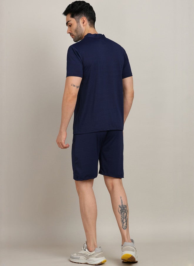 Preen Men's Navy Blue T-shirt and Shorts Set - Image 3