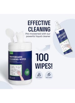 Loukin Whiteboard Cleaning Wipes, Dry Erase Board Cleaning Wipes, Non-Toxic White Board Wipes, 100 Wipes Per Canister  - Image 2
