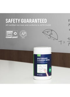 Loukin Whiteboard Cleaning Wipes, Dry Erase Board Cleaning Wipes, Non-Toxic White Board Wipes, 100 Wipes Per Canister  - Image 5