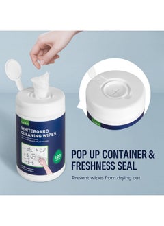 Loukin Whiteboard Cleaning Wipes, Dry Erase Board Cleaning Wipes, Non-Toxic White Board Wipes, 100 Wipes Per Canister  - Image 4