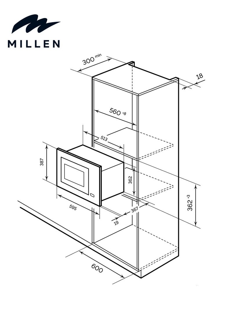 MILLEN - Built in Microwave 25L - Image 1