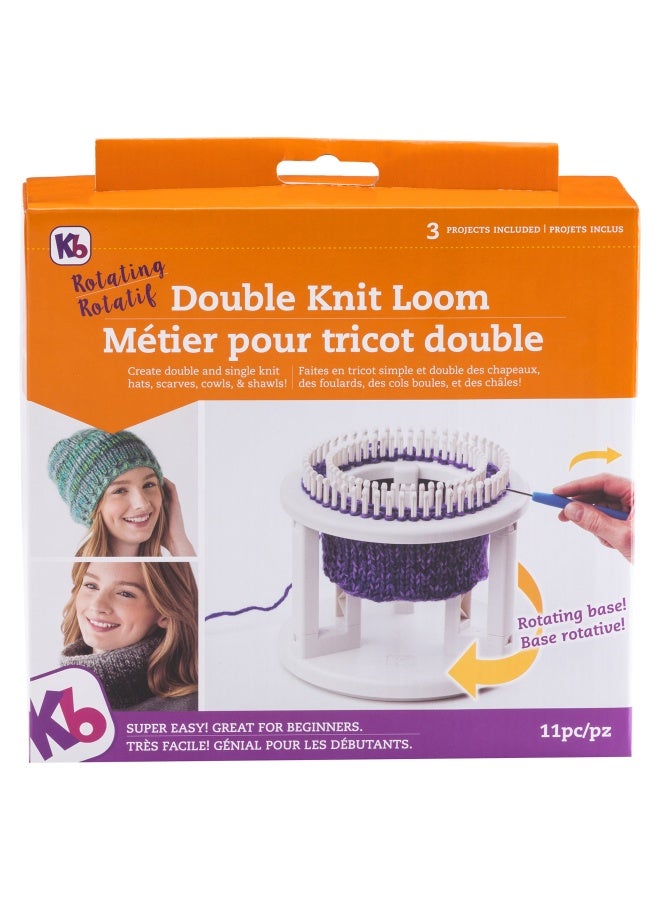 Authentic Knitting Board Rotating Double Knit Loom Off White - Image 1