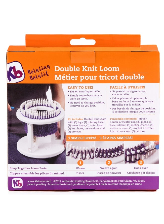 Authentic Knitting Board Rotating Double Knit Loom Off White - Image 2