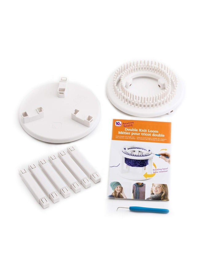 Authentic Knitting Board Rotating Double Knit Loom Off White - Image 3