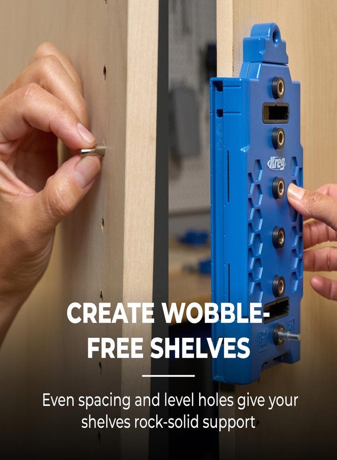 KREG KMA3232 Shelf-Pin Jig 5 mm - Drilling Guide for Shelves - Shelf Pin Drilling Jig - Steel-Enforced Drill Guide - Woodworking Tools & Accessories - Image 3