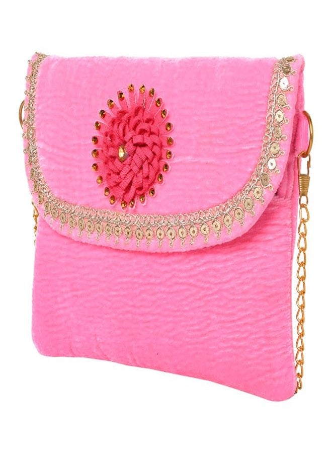 Coco Candy Women's Casual Lightweight Stylish Handbag | Velvet Neon Pink Sling Bag for Women - Perfect for Daily Use - Image 2
