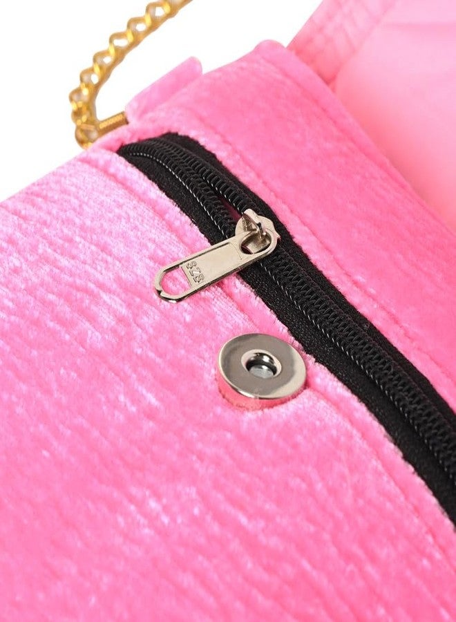 Coco Candy Women's Casual Lightweight Stylish Handbag | Velvet Neon Pink Sling Bag for Women - Perfect for Daily Use - Image 3
