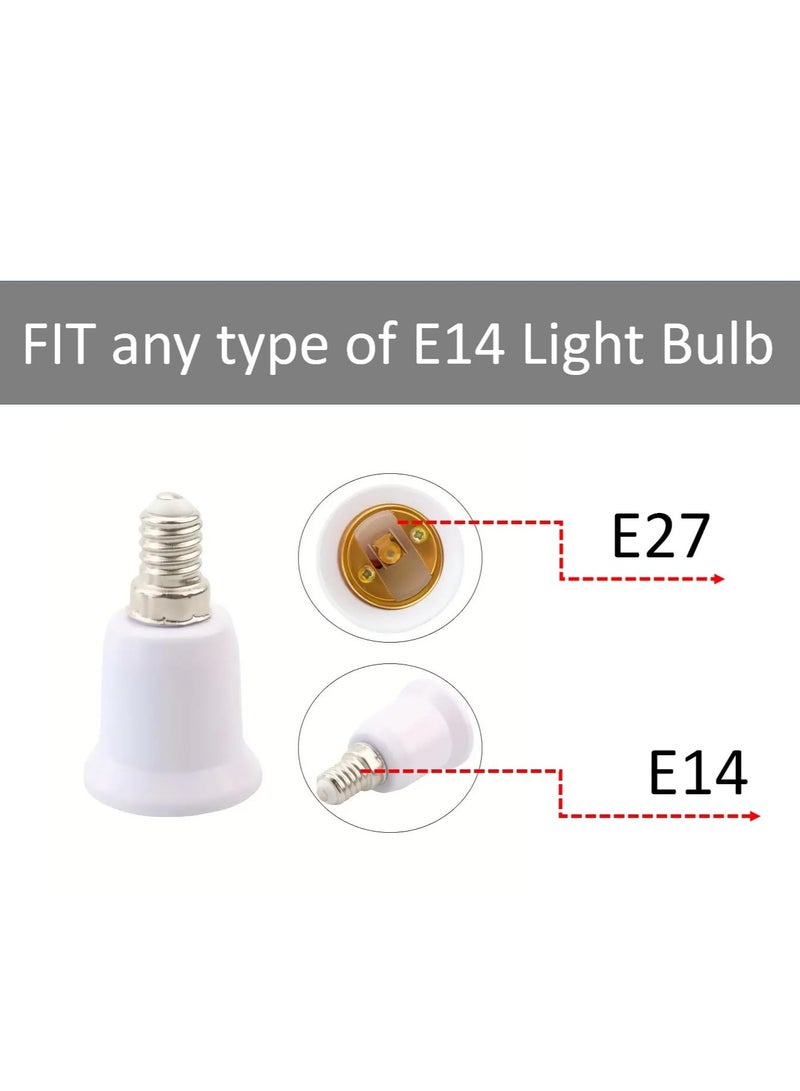 Lavish 4 Pcs Light Bulb Base Socket | E14 Male to E27 Female Converter | Extended Lamp Adapter | Fireproof Bulb Holder | Fits LED CFL Bulbs | Durable Lamp Socket - Image 2
