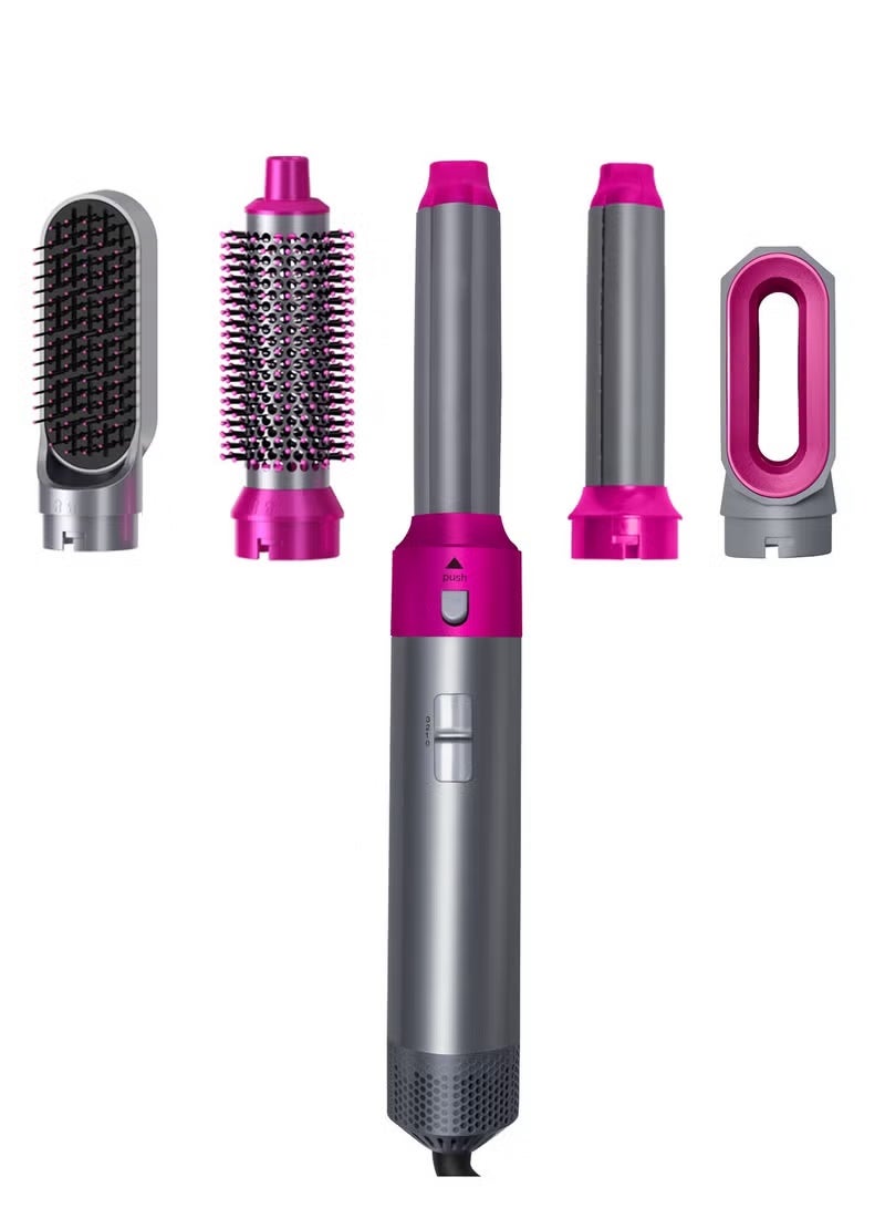 [ترقية] مجموعة فرشاة مجفف الشعر 5 في 1 بسعة 1000 واط، مكواة تجعيد الشعر ومملس الشعر، أداة تصفيف، فرشاة تجعيد مناسبة لأنواع شعر النساء - Image 5