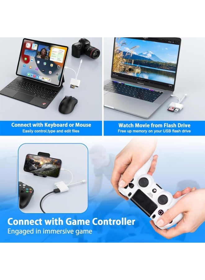 USB SD Card Reader SD Card Reader for iPhone, MBODMI USB-C & Lightning Dual Port Connectors,Digital Camera Adapter to iPhone USB C, Memory Card Reader Supports SD/Micro SD/USB 3.0 No App Required - Image 5