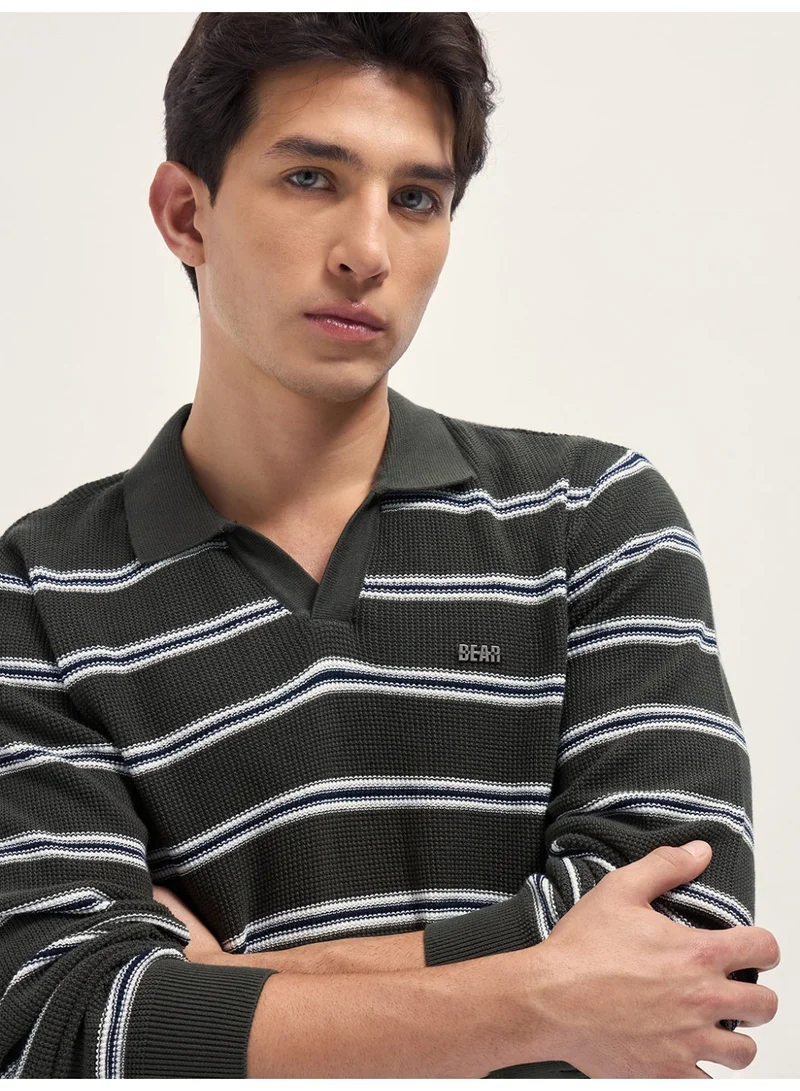 THE BEAR HOUSE  Men’s Long Sleeve Polo T-Shirt | Casual or Smart Style | Perfect for Work, Travel, Everyday Outfits & All-Season Wear | Stylish, Comfortable & Versatile for Any Occasion for Men | Best Price UAE