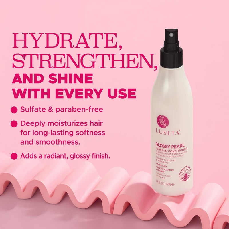 L LUSETA Luseta Glossy Pearl Leave in Conditioner Moisturize and Hydrate Hair Add Shine Repair Damaged Hair Reducing Dryness Sulfate Free for Women and Men 8.5oz - Image 2