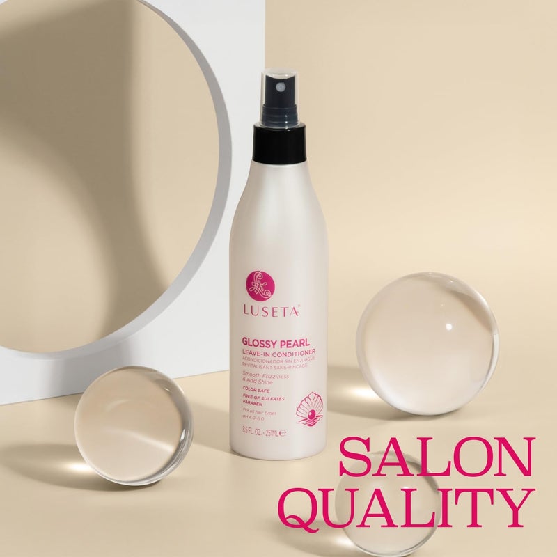 L LUSETA Luseta Glossy Pearl Leave in Conditioner Moisturize and Hydrate Hair Add Shine Repair Damaged Hair Reducing Dryness Sulfate Free for Women and Men 8.5oz - Image 3