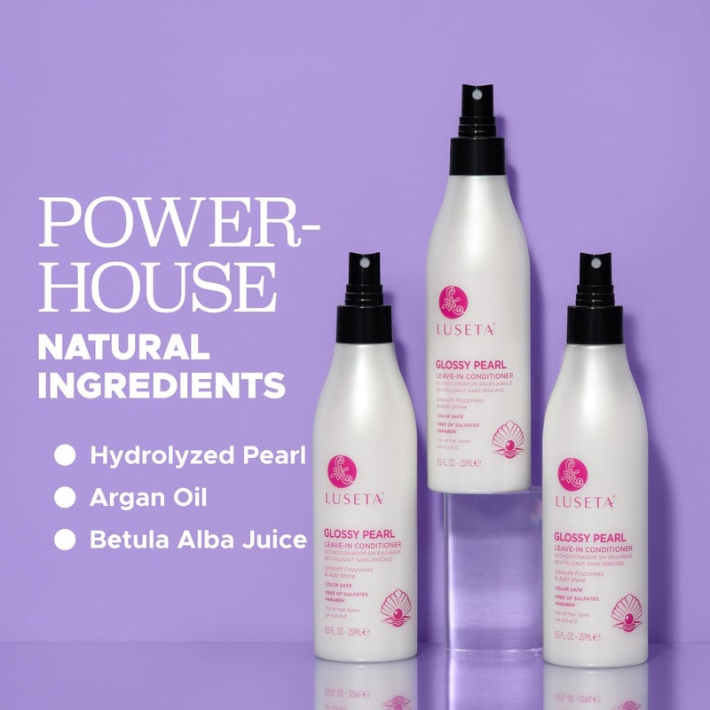 L LUSETA Luseta Glossy Pearl Leave in Conditioner Moisturize and Hydrate Hair Add Shine Repair Damaged Hair Reducing Dryness Sulfate Free for Women and Men 8.5oz - Image 4