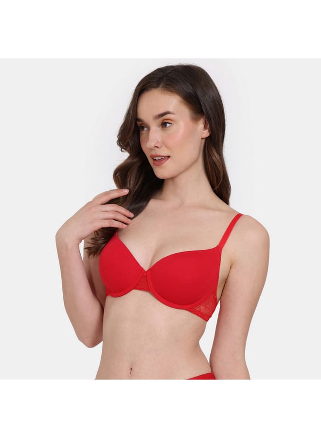 zivame Zivame Solid Wired Padded T-shirt Bra with Adjustable Straps  - Image 3