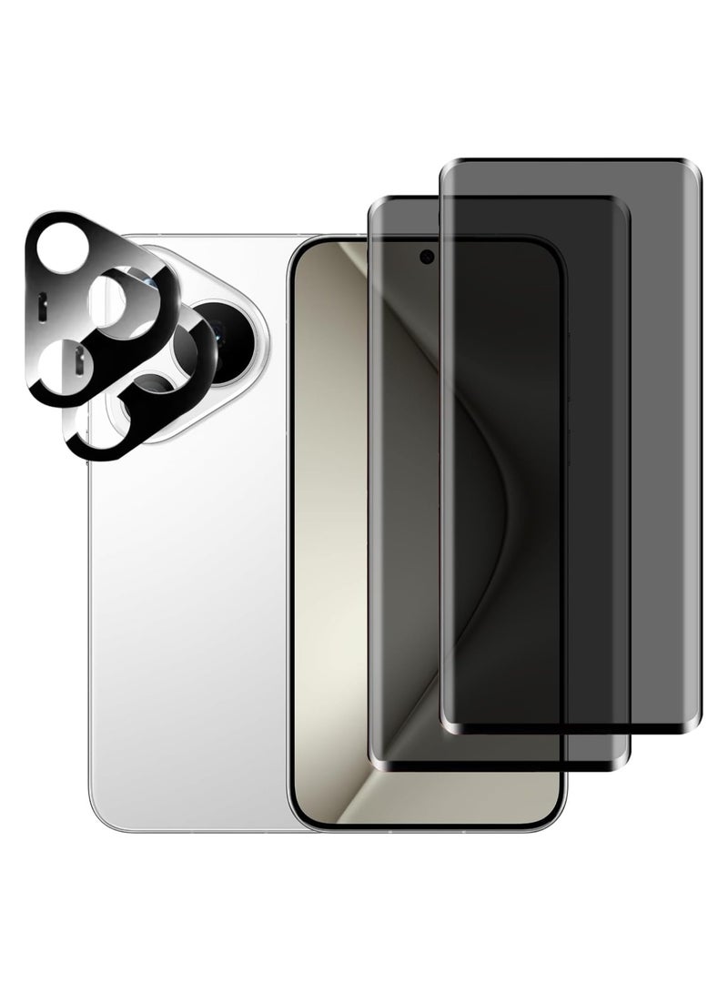 general (2+2 pieces) Compatible with Huawei Pura 80 Pro 5G 2025 privacy screen protector, featuring camera lens protection, tempered glass, 【anti-spy】【9H hardness】【bubble-free】【scratch-resistant】 - Image 1