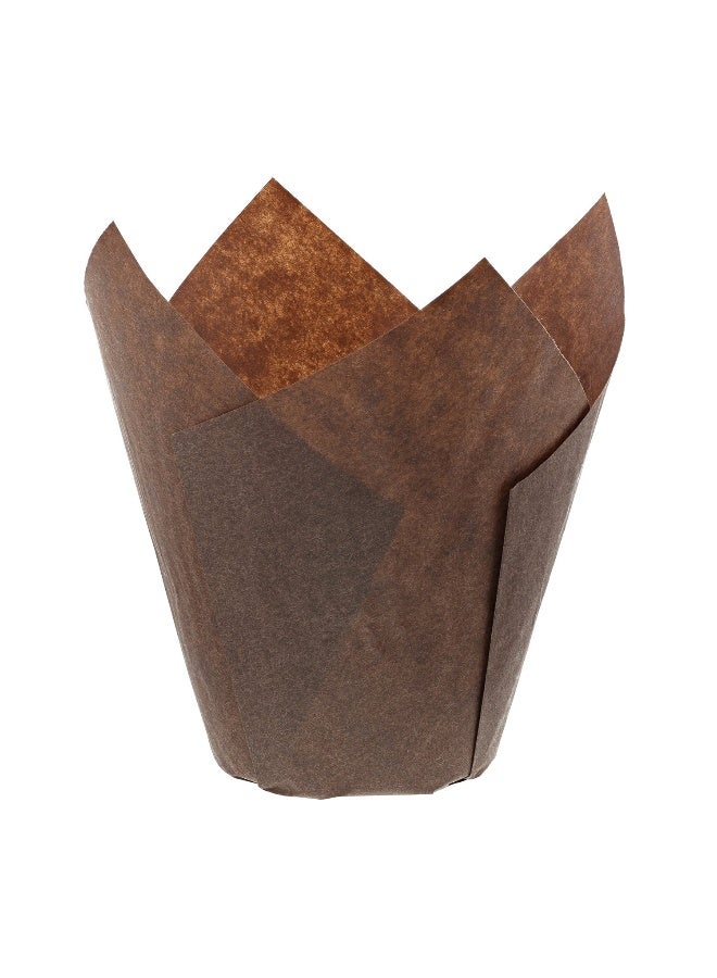 Royal Brown Tulip Style Baking Cups, Large, Sleeve of 200, Made of Parchment Paper, Perfect for Home Baking and Small Bakeries - Image 2