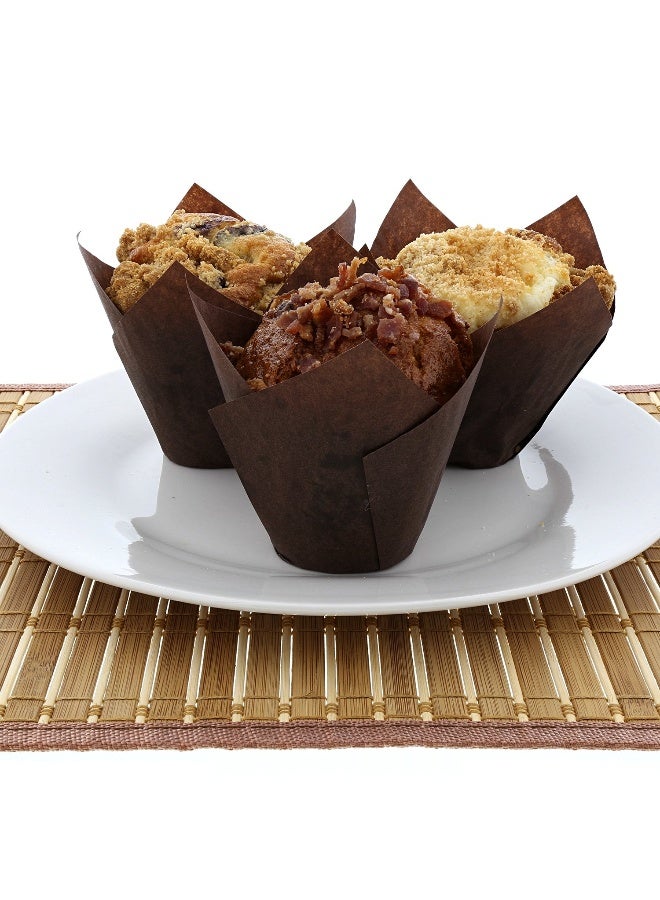 Royal Brown Tulip Style Baking Cups, Large, Sleeve of 200, Made of Parchment Paper, Perfect for Home Baking and Small Bakeries - Image 3