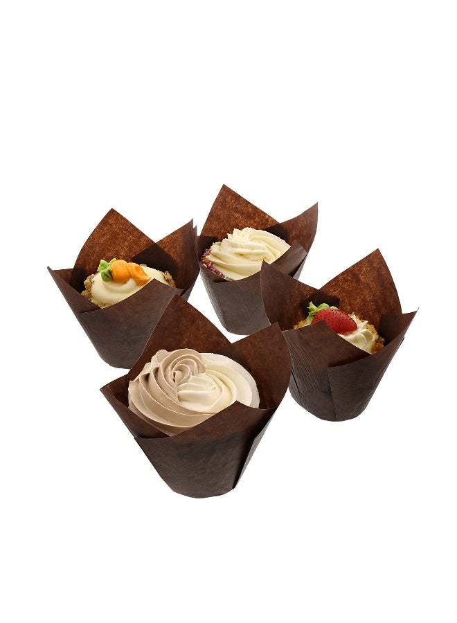 Royal Brown Tulip Style Baking Cups, Large, Sleeve of 200, Made of Parchment Paper, Perfect for Home Baking and Small Bakeries - Image 4
