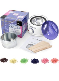 Pro-Wax100 Professional Wax Warmer With 6 Flavors Hard Wax Beans And 10 Pieces Wooden Stick ( Beans Color May Vary )  - Image 1