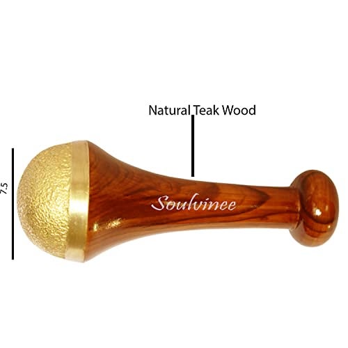Soulvinee Kansa Vatki Cup with Natural Wooden Handle Ayurvedic Detox Manual Foot Massager Relaxation and Deep Cleaning Ancient Indian Technique Ayurvedic Kansa Vatki Foot Massage pc1 - Image 3