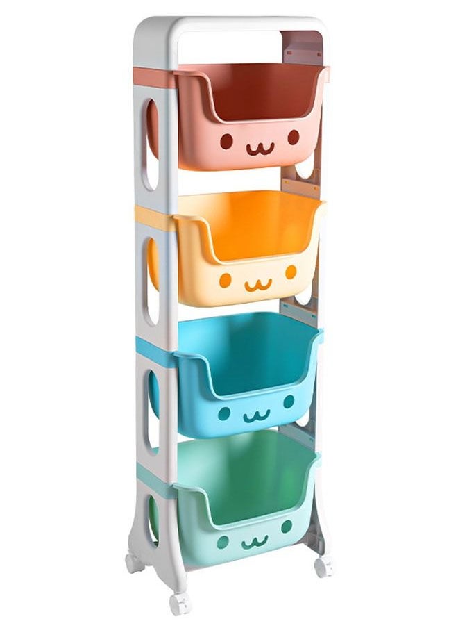 ZCM-HAPPY 4-Layer Multi Functional Storage Rack Children's Snack Rack Toy Finishing Rack  - Image 1