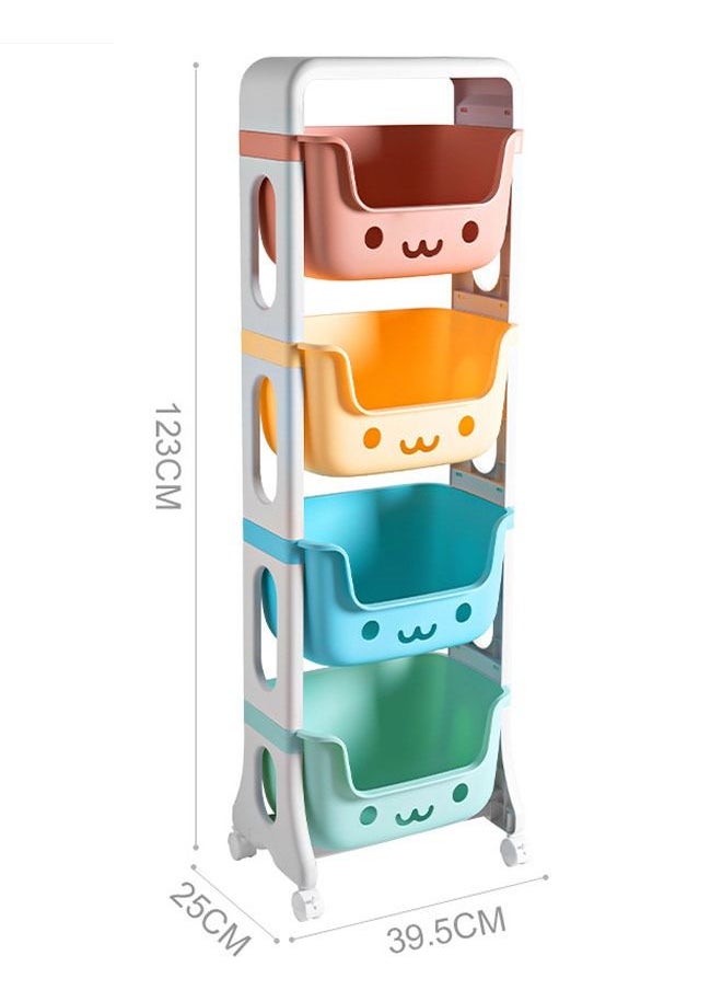 ZCM-HAPPY 4-Layer Multi Functional Storage Rack Children's Snack Rack Toy Finishing Rack  - Image 5