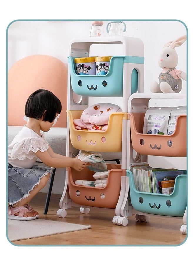 ZCM-HAPPY 4-Layer Multi Functional Storage Rack Children's Snack Rack Toy Finishing Rack  - Image 2
