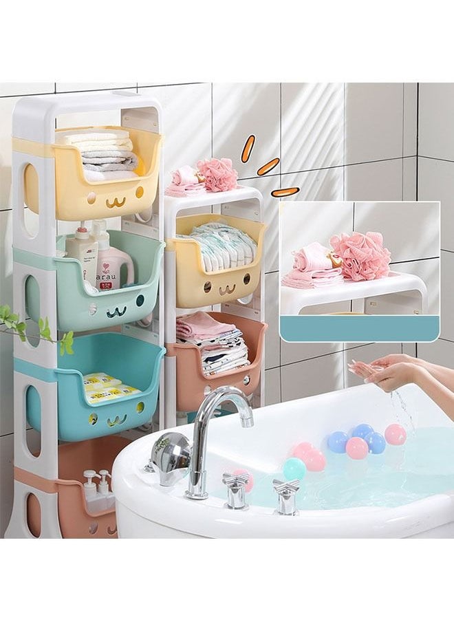 ZCM-HAPPY 4-Layer Multi Functional Storage Rack Children's Snack Rack Toy Finishing Rack  - Image 3