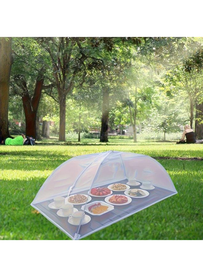 White Pop Up Food Cover Tent 23 62x15 75 Inch Foldable Washable Mesh For Outdoor Picnics Barbecues - Image 5