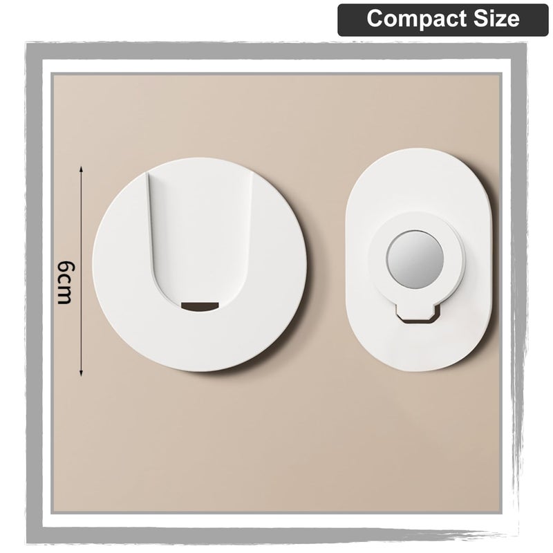 KRUSAN Self-Adhesive Magnetic Remote Control Holder Wall Mount – No Drilling, Non-Marking Tape, Universal Organizer Stand for AC, TV, Fan Remote & Small Gadgets – Home & Office Use Pack Of 2 (White) - Image 2