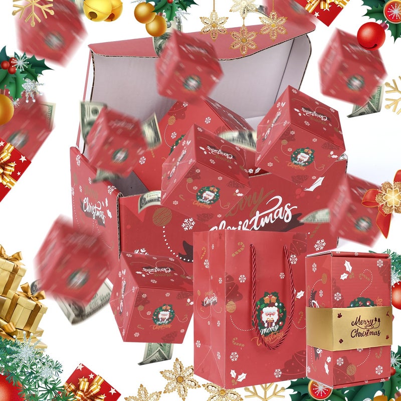 KOSIMI Surprise Gift Box ExplosionPopUp Explosion Gift BoxMerry Christmas Folding Bouncing Gift BoxesUnique Folding Bouncing Red Envelope Gift Box Christmas Birthday Surprise Blast Gift Boxes Red - Image 2