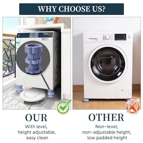 Zipzox Washing Machine Vibration Pads Adjustable Dryer Shock Noise Cancelling Pads Anti Vibration Pads for Washing Machine Support 4 Pcs - Image 5