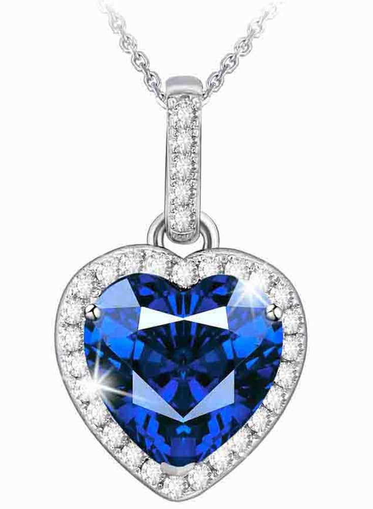 J.Rosée Swarovski Elements Crystal 18K Gold Plated 925 Sterling Silver Titanic blue Heart of Ocean Pendant Necklace for Women Gift Packing J.Rosée Fashion Jewelry JR344 - Image 1