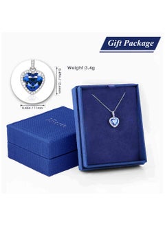 J.Rosée Swarovski Elements Crystal 18K Gold Plated 925 Sterling Silver Titanic blue Heart of Ocean Pendant Necklace for Women Gift Packing J.Rosée Fashion Jewelry JR344  - Image 2