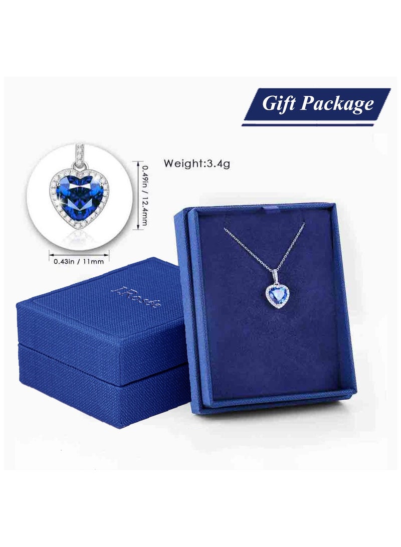 J.Rosée Swarovski Elements Crystal 18K Gold Plated 925 Sterling Silver Titanic blue Heart of Ocean Pendant Necklace for Women Gift Packing J.Rosée Fashion Jewelry JR344 - Image 2