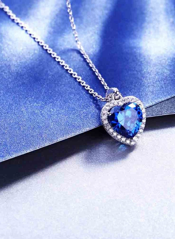 J.Rosée Swarovski Elements Crystal 18K Gold Plated 925 Sterling Silver Titanic blue Heart of Ocean Pendant Necklace for Women Gift Packing J.Rosée Fashion Jewelry JR344 - Image 3