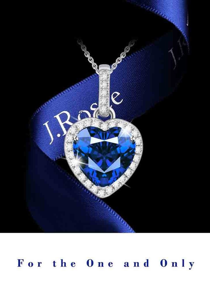 J.Rosée Swarovski Elements Crystal 18K Gold Plated 925 Sterling Silver Titanic blue Heart of Ocean Pendant Necklace for Women Gift Packing J.Rosée Fashion Jewelry JR344 - Image 4