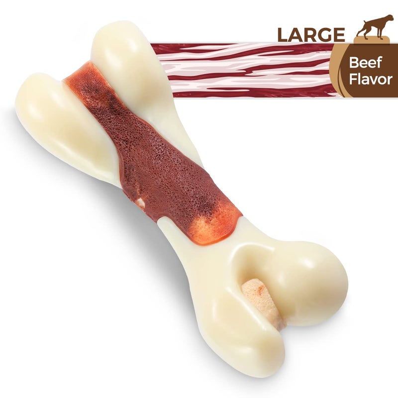 Tikaton Indestructible Dog Chew Toys for Aggressive Chewers, Beef Flavor Durable Dog Teething Chew Toys Bones for Large/Medium/Small Puppies - Image 4