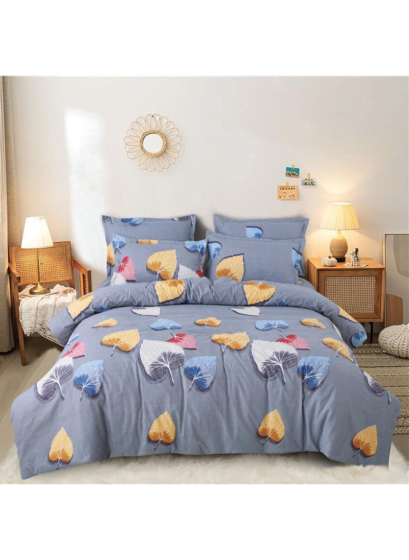 Ab Home Decor AB HOME DECOR 160TC Super Soft Glace Cotton King Size Duvet Cover II Comforter Cover II Razai Cover II Dohars Quilt Cover for Double Bed with Zipper 90x100 InchGrey Patta  - Image 1
