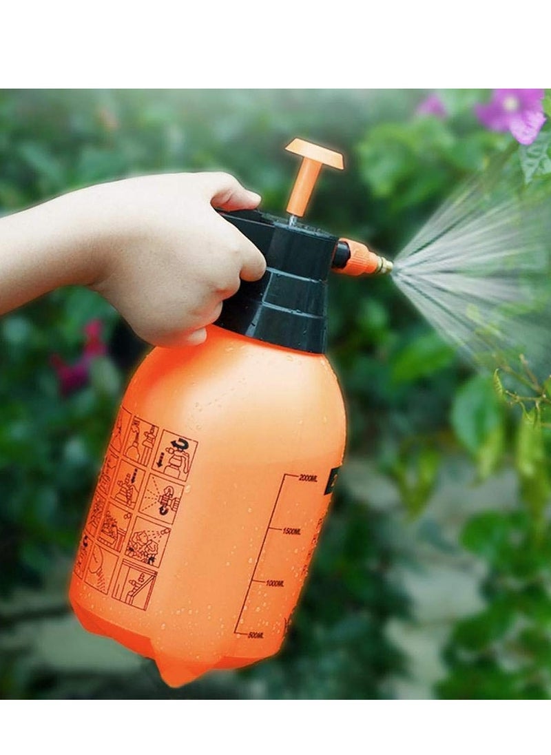 Generic Pump Pressure Sprayer Lawn Sprinkler Water Mister Spray Bottle For Herbicides Pesticides Fertilizers Plants Flowers 2 Liter Capacity Spray Bottle Plant Water Orange  - Image 1