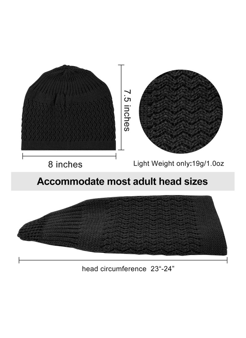 SYOSI - 6 Pieces Brimless Hats for Men and Women Docker Hat Casual No Brim Hat Visor-Less Flip Hat Sailor Skullcap Buckle Knit Kufi Hat Under Helmet Beanie Hats - Image 1
