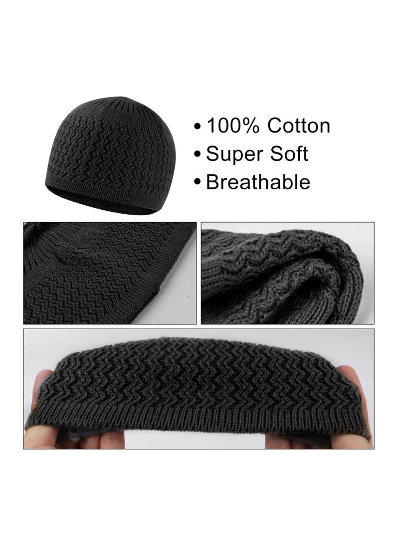 SYOSI - 6 Pieces Brimless Hats for Men and Women Docker Hat Casual No Brim Hat Visor-Less Flip Hat Sailor Skullcap Buckle Knit Kufi Hat Under Helmet Beanie Hats - Image 1
