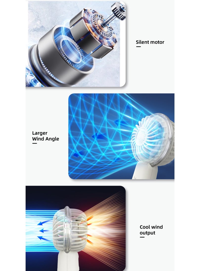 VYVYLABS Babbit Handheld Mini Fan 1200mAh White - Image 5