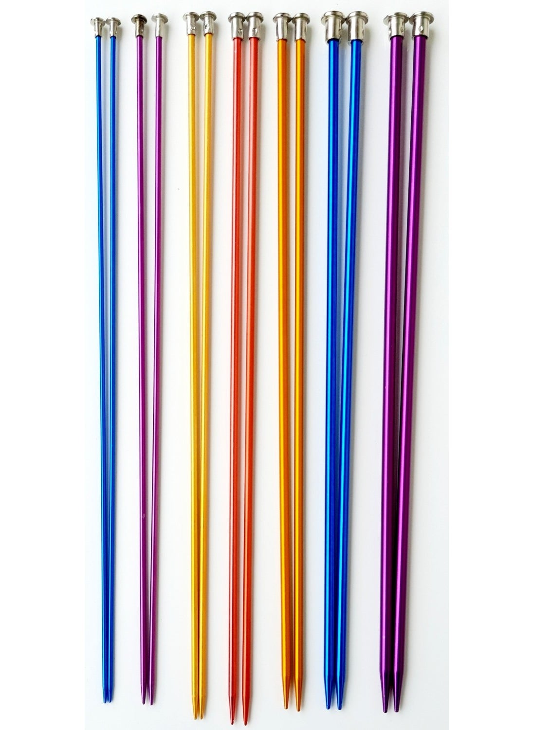 TıkTık AL Colorful Knitting Needle Set Titanium (2.5-3-3.5-4-4.5-5-6) No 7 Pieces 