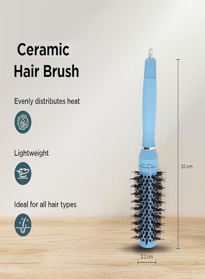 Homestic Hair Brush | Bristles Brush | Hair Brush with Paddle | Sharp Hair Brush for Woman | Suitable For All Hair Types | Curling Round Brush | TGX525 | Sky Blue - Image 4