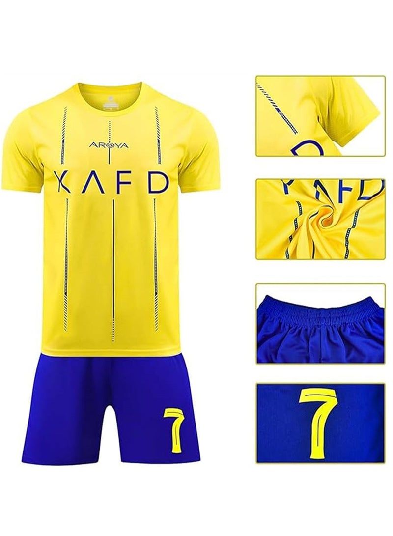 Football Jersey Set for Kids, Ronaldo No #7 Soccer Jersey, Children Football Uniforms Short-sleeved Football Shirts, Football Soccer Jersey Set  - Image 2